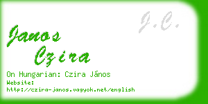 janos czira business card